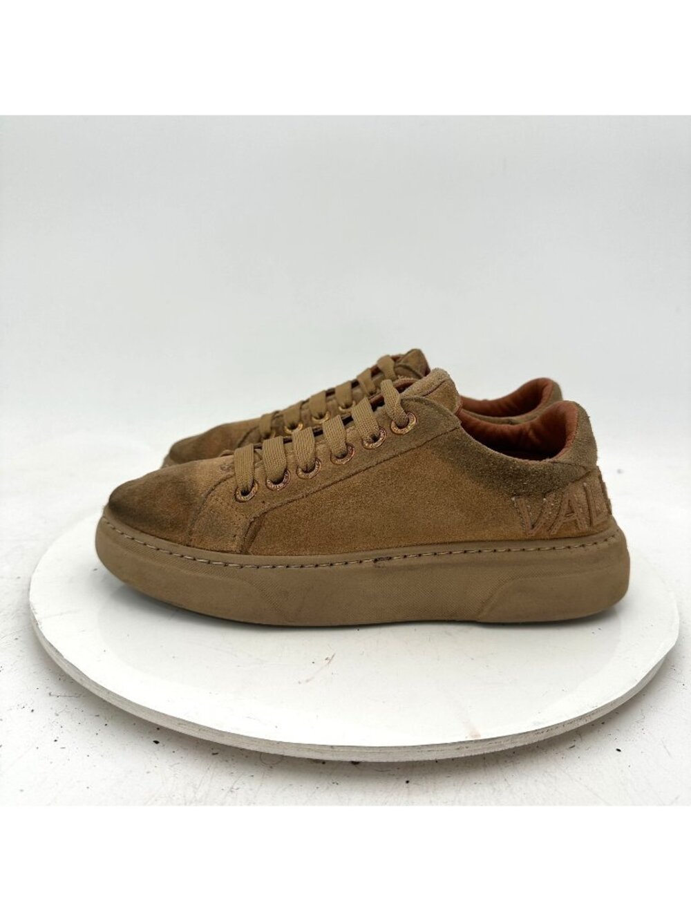 Valentino Women Size EU 36 US 6 Brown Tan Suede Gum Sole Lace Up Casual Shoes